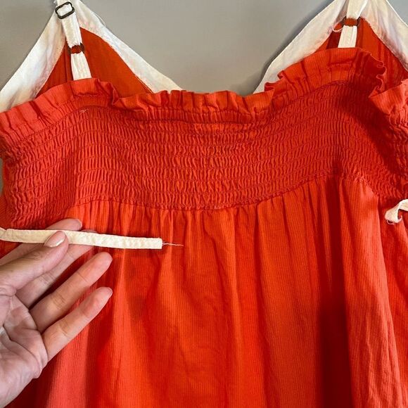 ROXY Orange & White Embroidered Sundress | SZ M - Picture 13 of 17